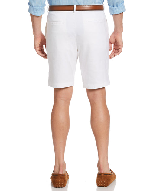 Linen-Blend Stretch Flat-Front Shorts | Cubavera