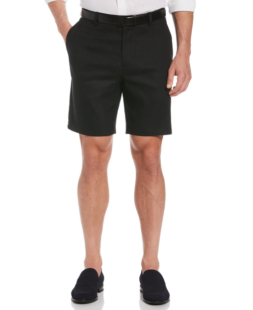 Linen-Blend Stretch Flat-Front Shorts | Cubavera