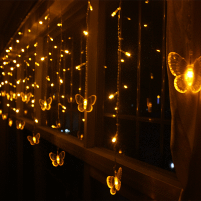 butterfly curtain lights