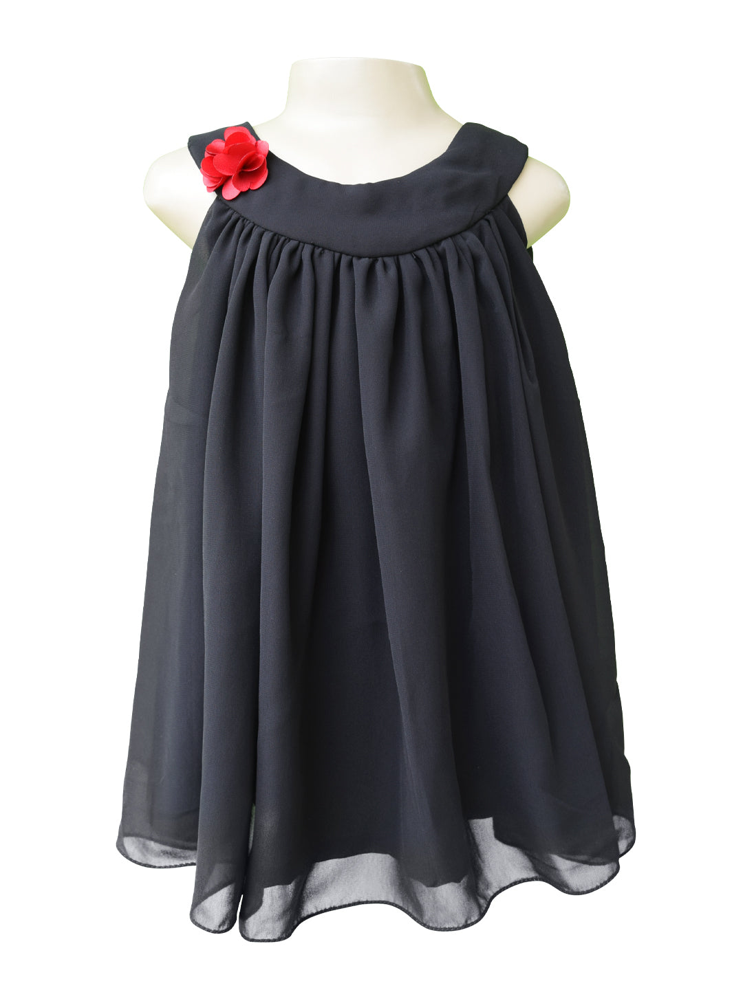 Kids wear online | Black Georgette Swing Dress - faye