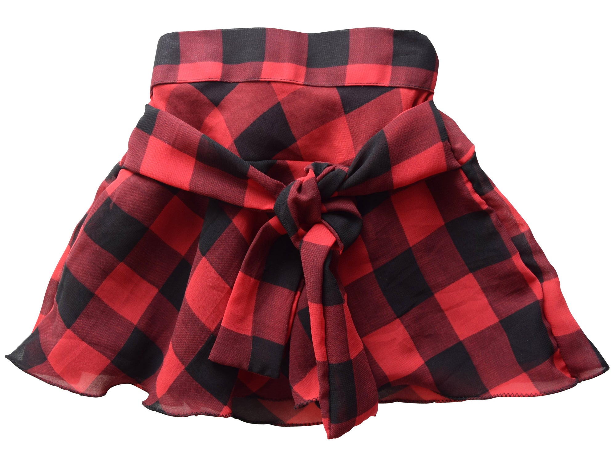 Skirt for Girls in Black & Red Checks 