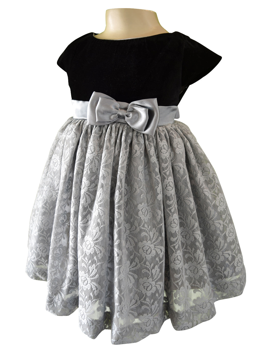 Baby Dresses | Faye Black & Grey Lace Dress - faye