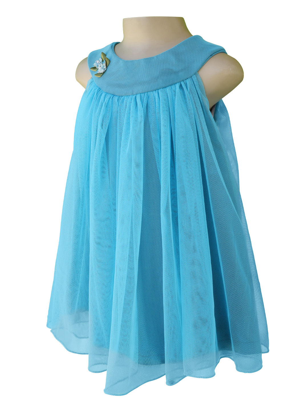 Kids Frock | Faye Sky Blue Net Swing Dress - faye