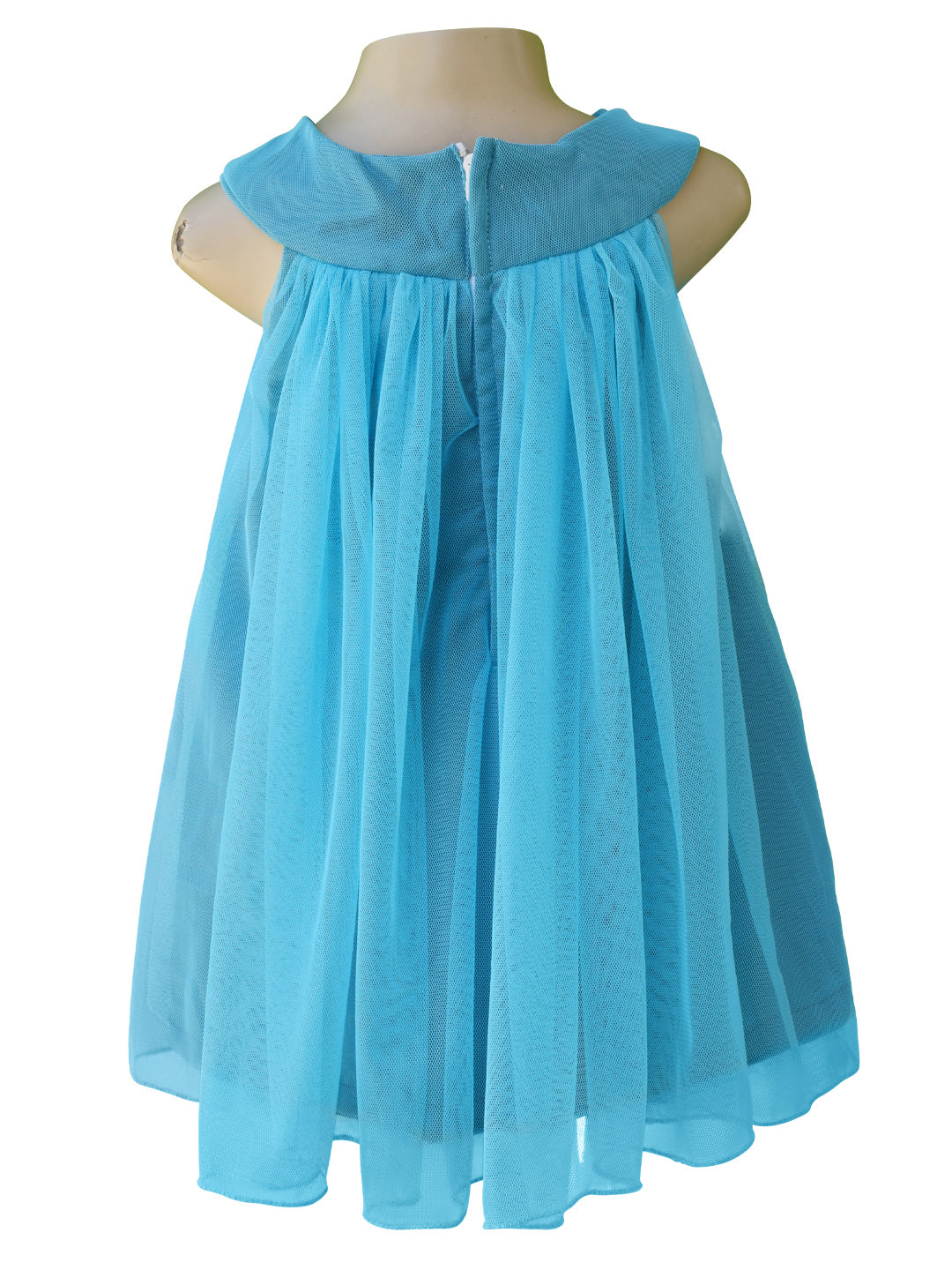 Kids Frock | Faye Sky Blue Net Swing Dress - faye