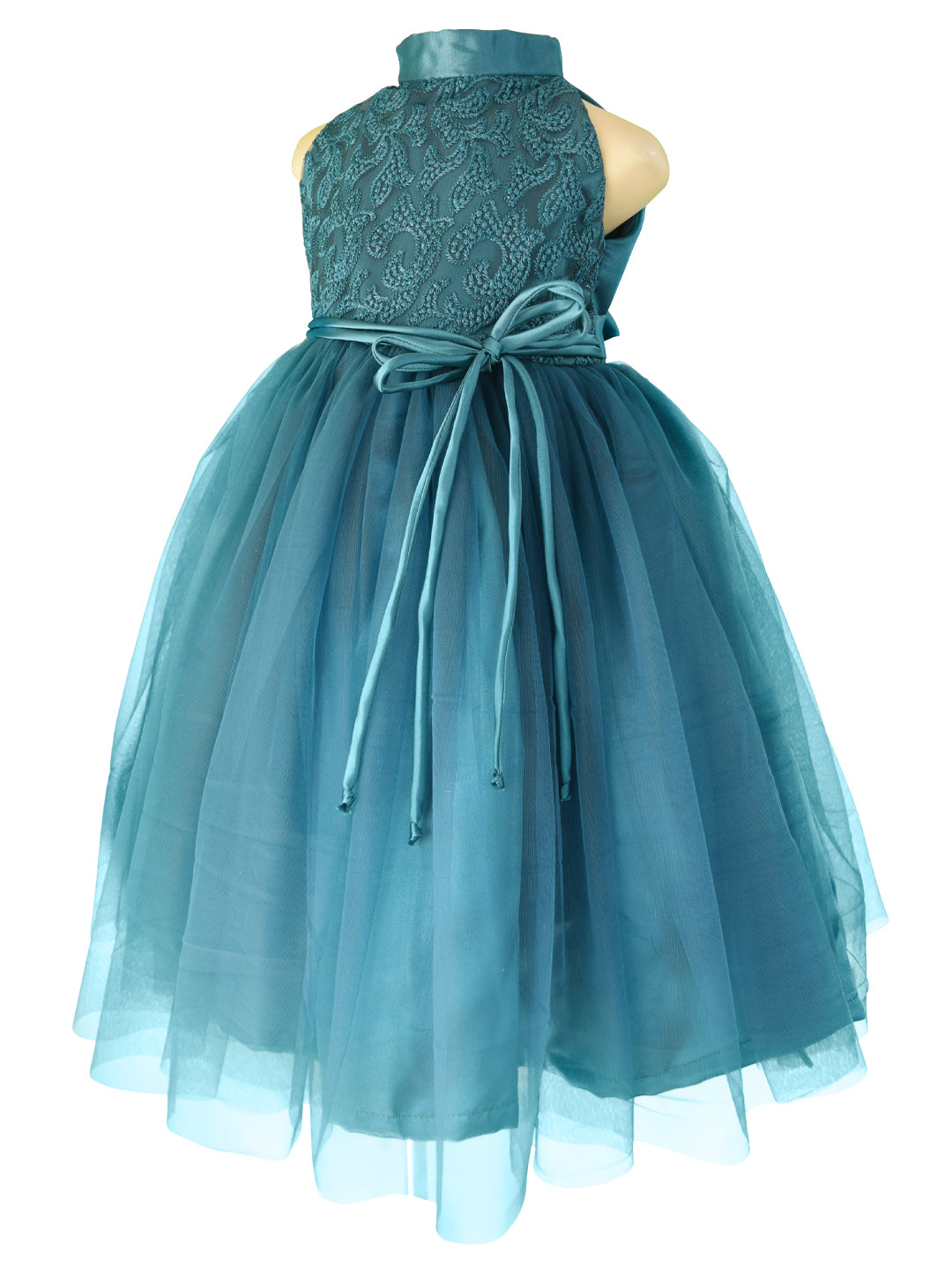 Gown for girls_Faye teal Embroidered Gown - faye