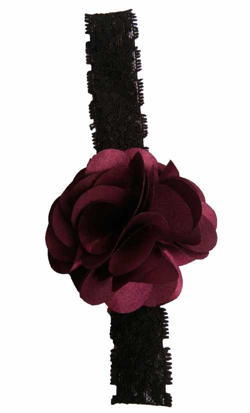 Hair bands for kids  Wine Bow on Black Satin - faye