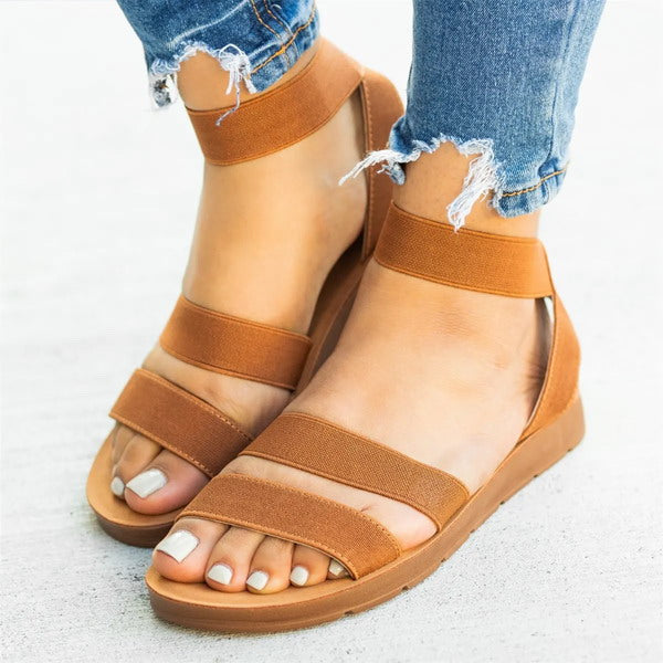 tan slip on sandals