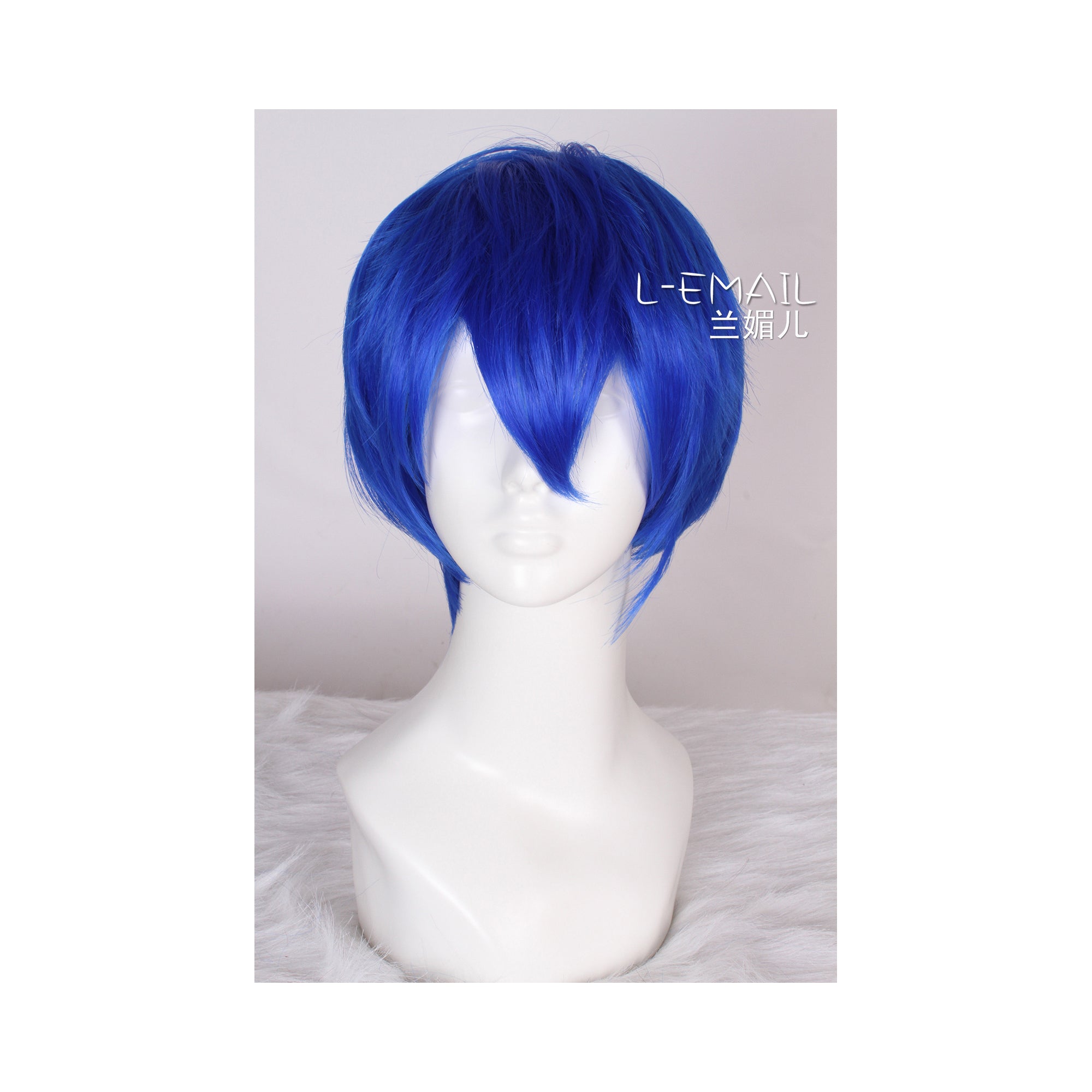 short blue cosplay wig