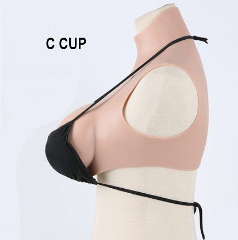 Silicone Sleeveless High Collar Breast Shirt / Breast Plate (Color: Iv -  CosplayFTW