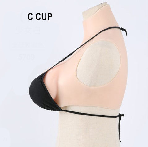 Yuewen 4th Generation Silicone Breast Plate Half Body Suit (C Cup Cotton  Filler, Beige) at  Women's Clothing store