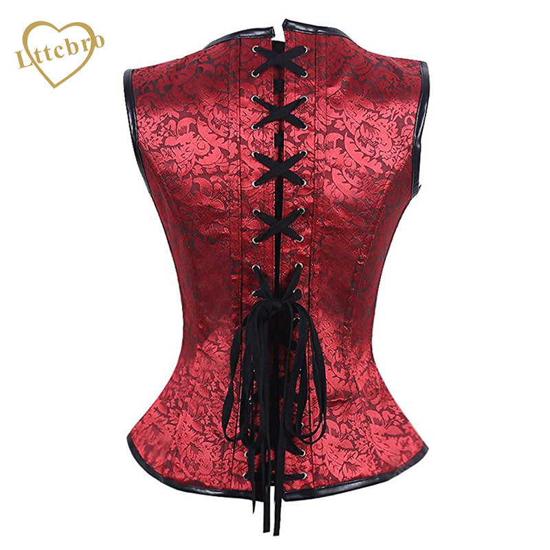 Lttcbro Steampunk Red Brocade Corset And Bustier Cosplayftw