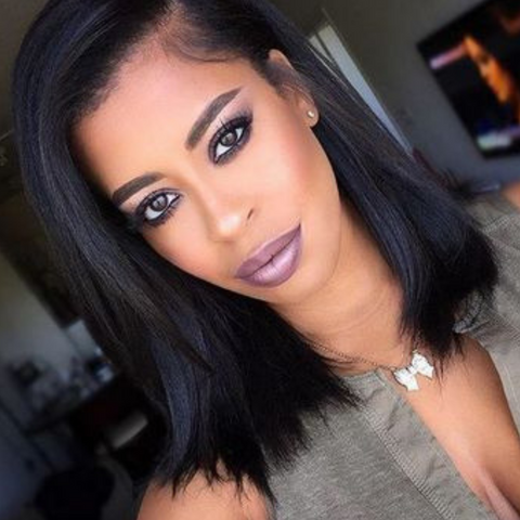 long layered bob using brazilian straight lace wig by azul hair collection