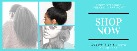 velcro wrap sleek ponytail in kinky straight by azul hair collection on sale