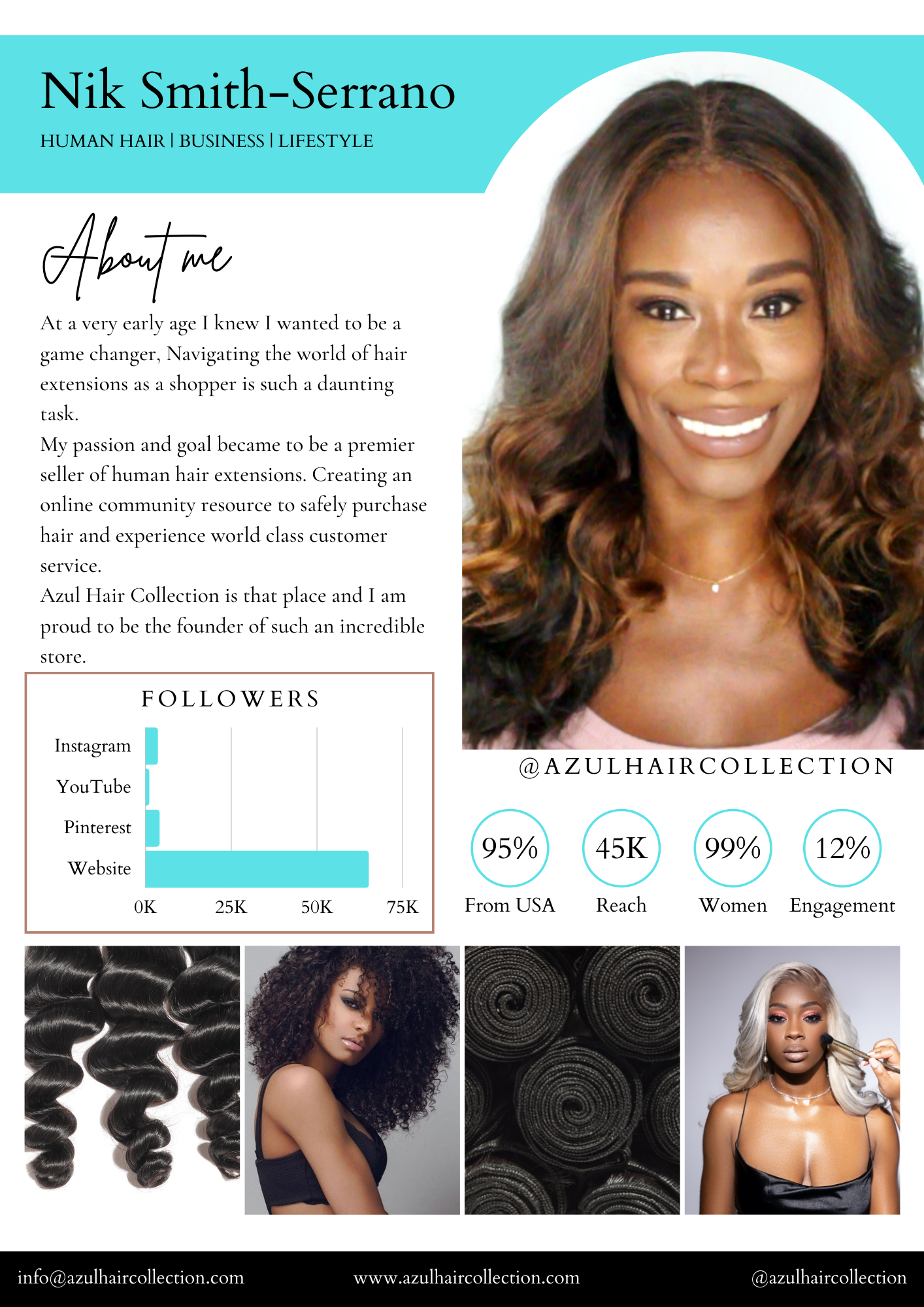 azul hair collection media kit or press kit