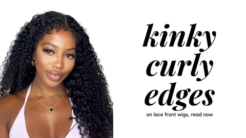 Kinky curly edges natural hairline curly baby hair lace wig