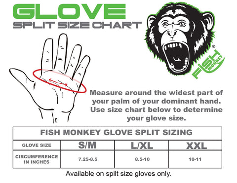 Fish Monkey Split Size Sizing Chart