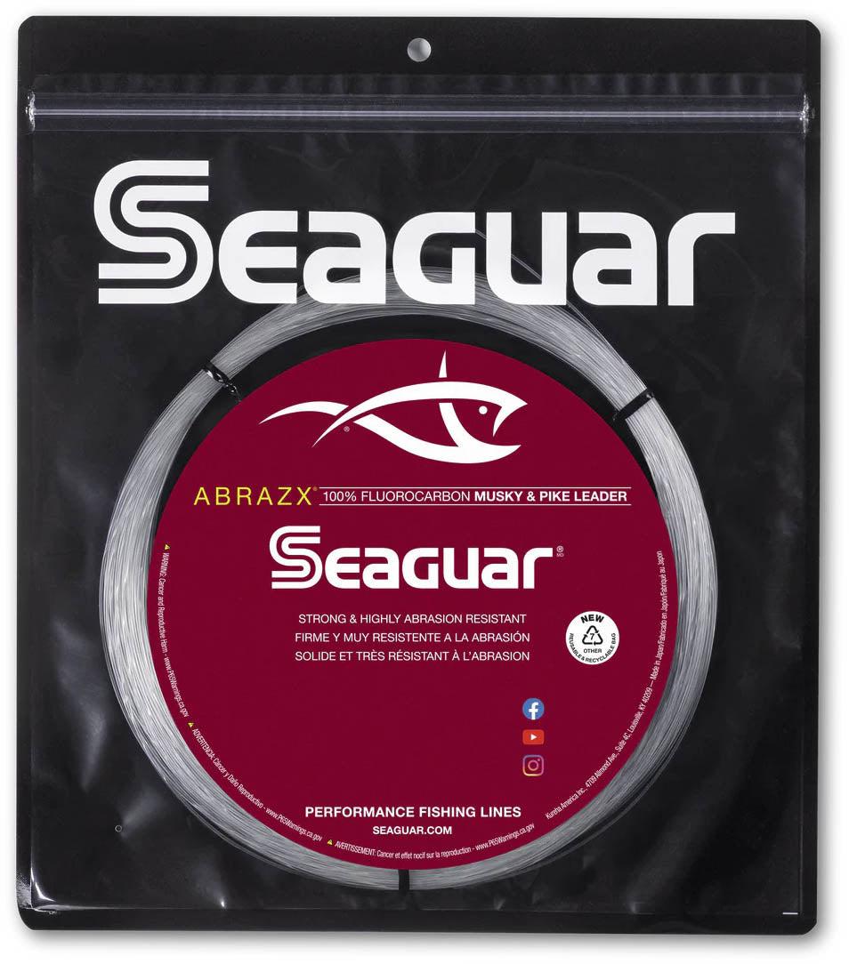 Seaguar AbrazX Fluorocarbon Musky/Pike Fishing Leader Coil 25
