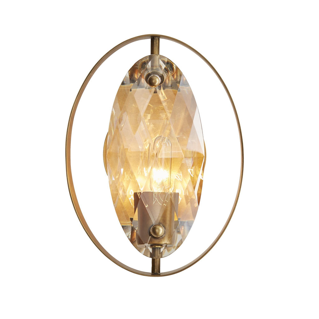 Katya Two Oblong Faceted Clear Crystal 1 Light Sconce 49134