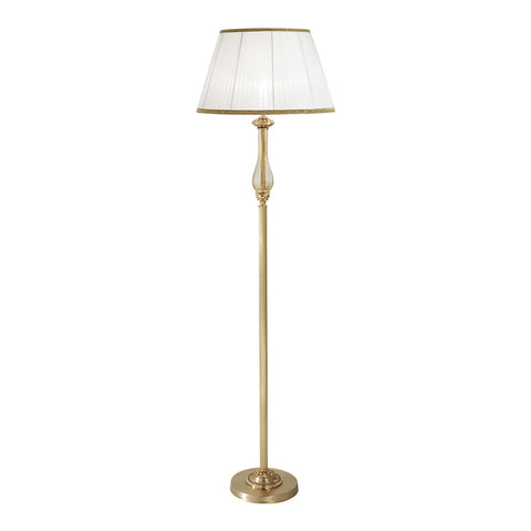 Brass French Gold Amber Crackle Glass Floor Lamp 227 P Avanti