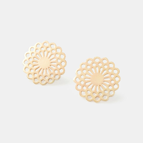 Gold earrings: dahlia earrings in solid gold