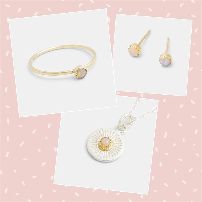 Opal and solid gold jewellery to mix and match: handmade Australian jewellery designs.