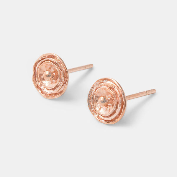 Rose stud earrings in rose gold vermeil