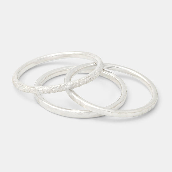 Silver stacking rings