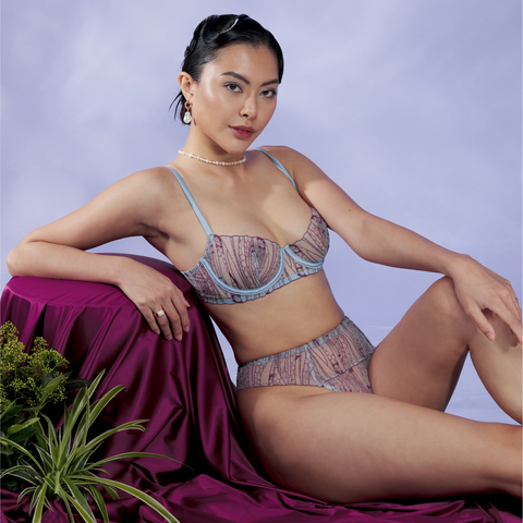 Studio Pia Airlia - a light blue lingerie set inspired by dragonfly wings