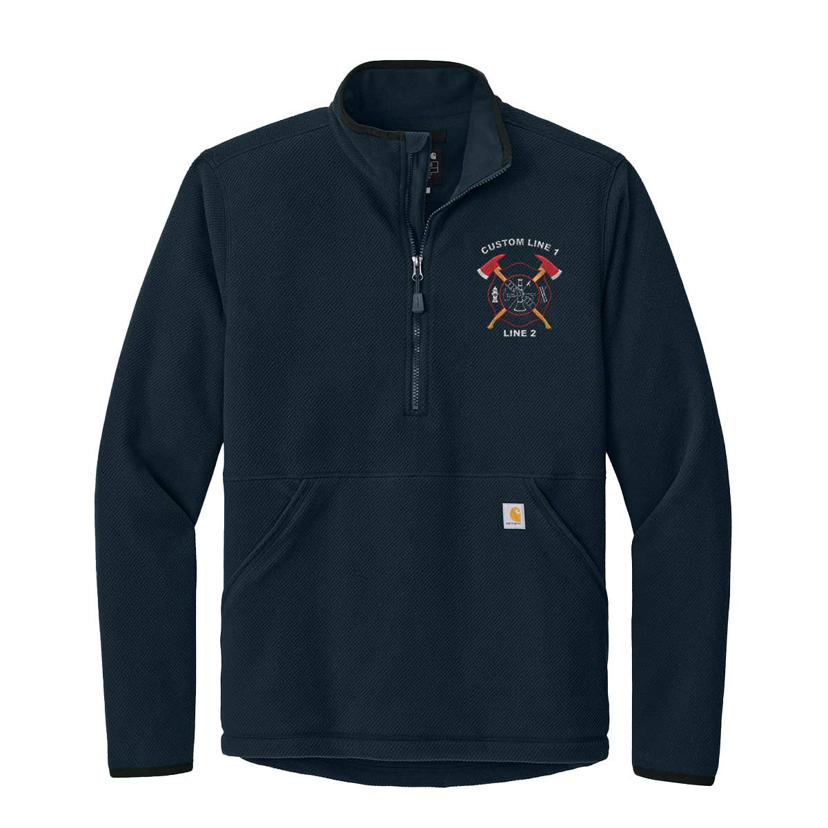 Customized Carhartt® Textured 1/2-Zip Fleece Jacket with Crossed Axes Embroidery