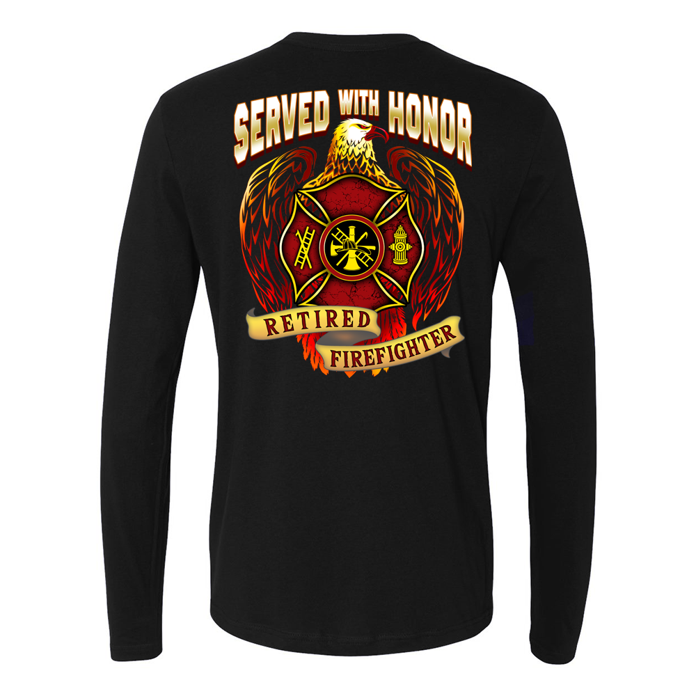 Image of Served With Honor Retired Firefighter Premium Long Sleeve Shirt