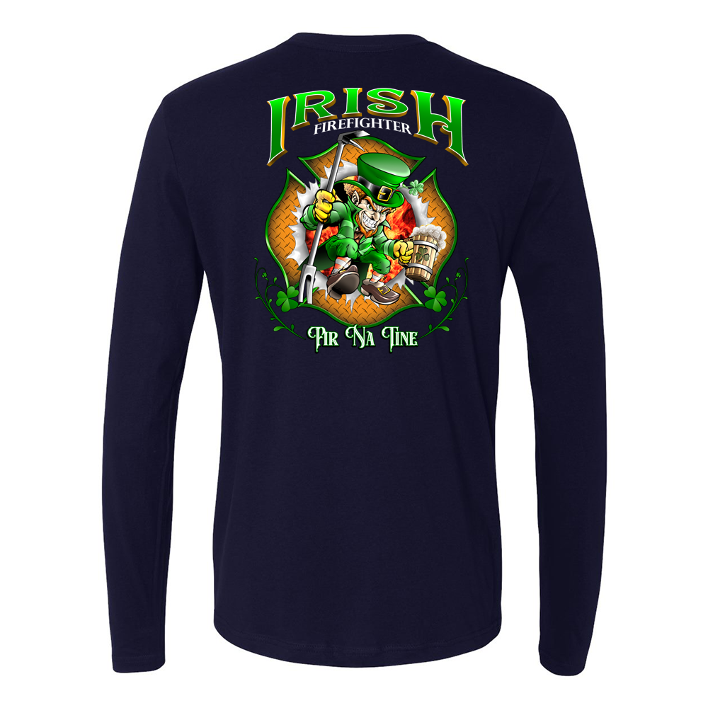 Lucky Leprechaun Firefighter Premium Long Sleeve Shirt