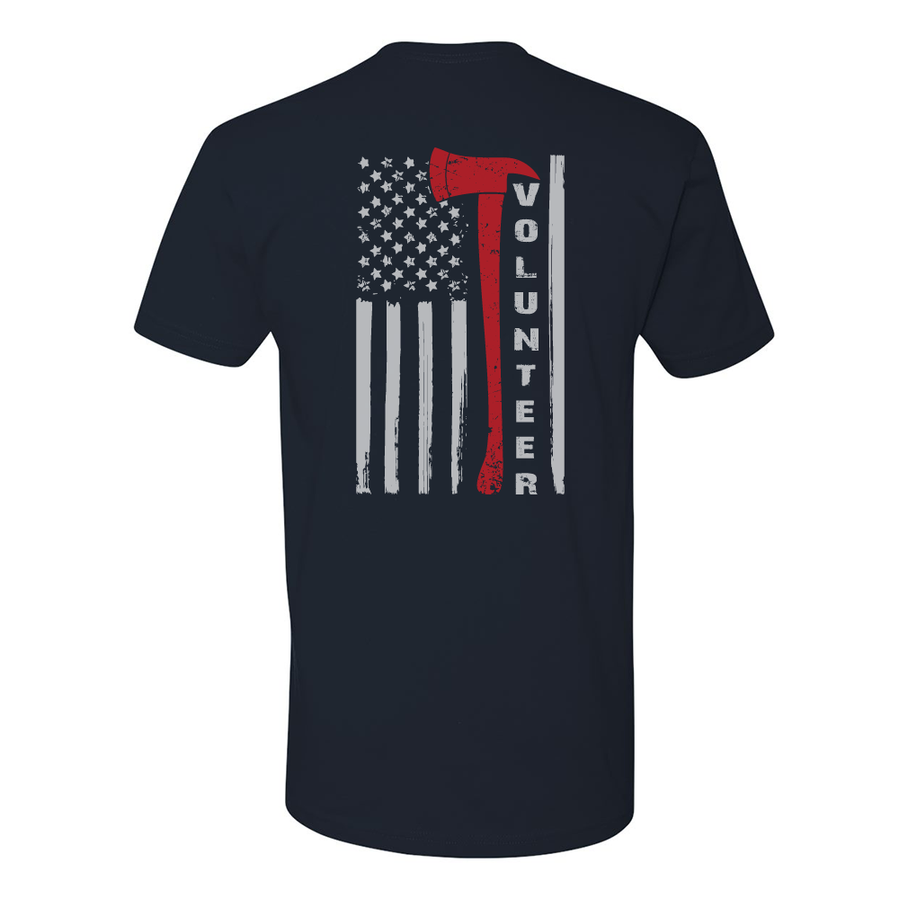 Image of FFC 343 Flag Axe Volunteer Firefighter T-Shirt