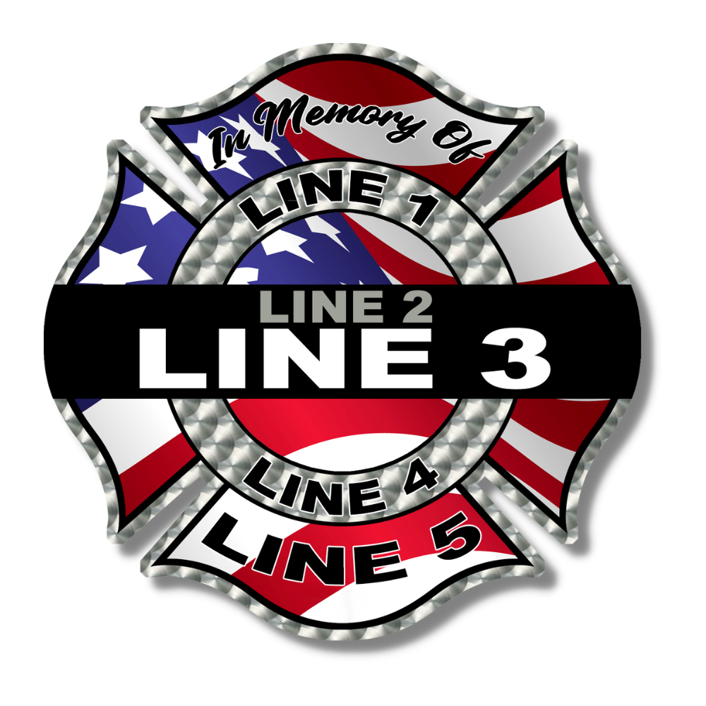 Image of Custom In Memory Of Silver and American Flag Maltese Decal
