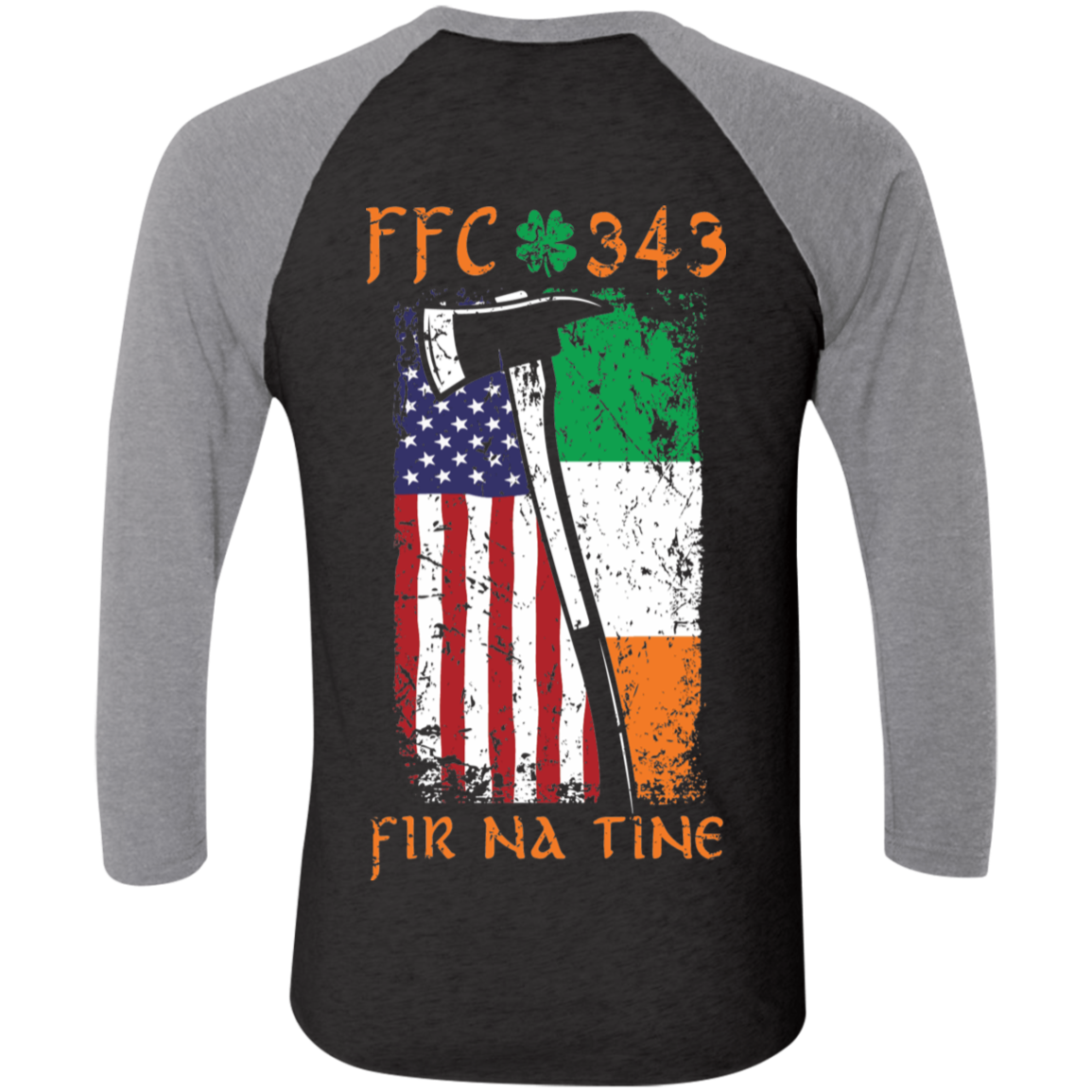 Image of FFC 343 Fir Na Tine Irish American 3/4 Sleeve Baseball Shirt