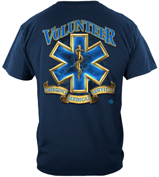 Volunteer EMS Gold Shield Tshirt | Firefighter.com