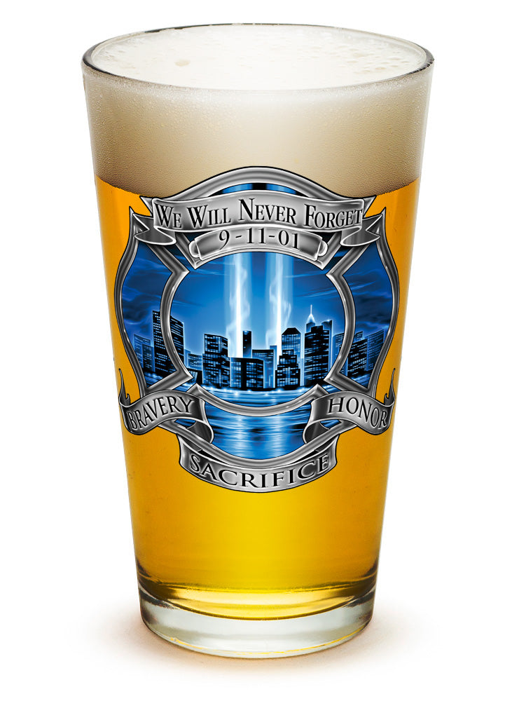 Image of 911 Firefighter Blue Skies Pint Glass