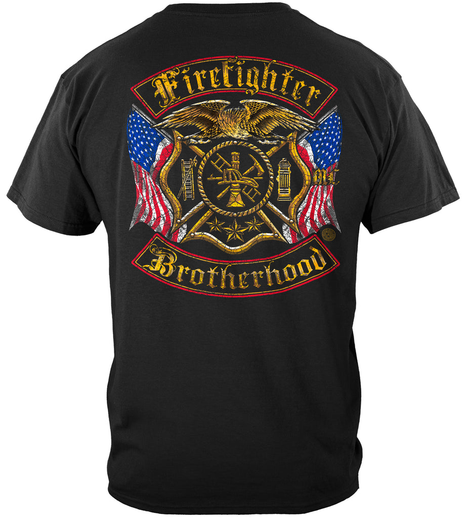 Firefighter Brotherhood Flag Foil Tshirt | Firefighter.com