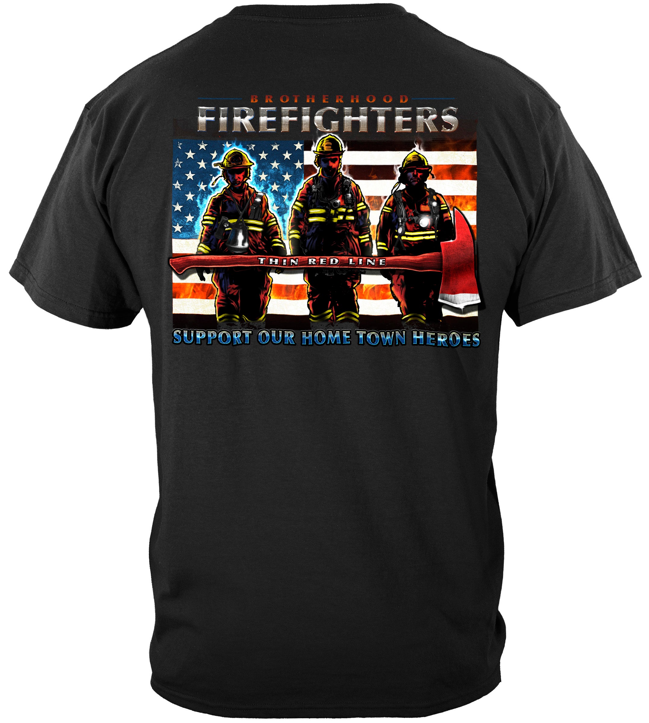 Image of Firefighter Thin Red Line flag Patriotic T-Shirt