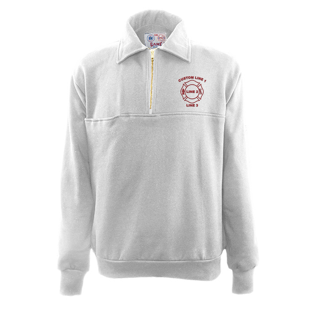 Image of Customized Game 3/4 Zip Job Shirt with Maltese Embroidery