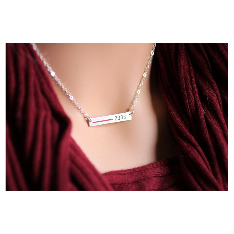 Firefighter Thin Red Line Personalized Necklace