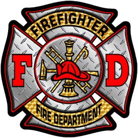 Image of Firefighter Diamond Plate Decal