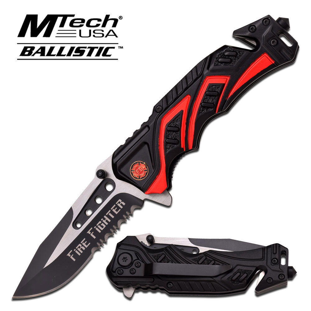 Image of Black and Red Spring Assisted Knife