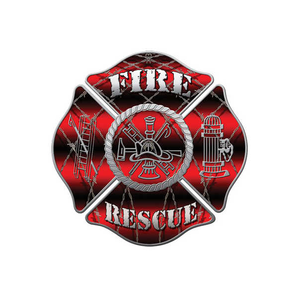Image of Fire Rescue Barb Wire Decal