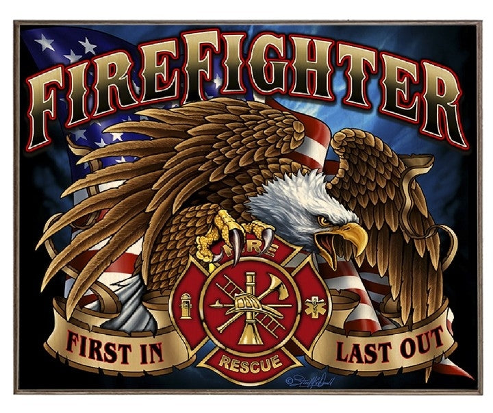 Firefighter Eagle Wood Photo Board | Firefighter.com