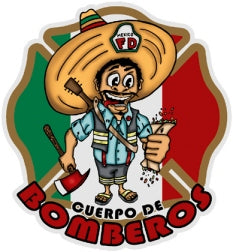 Bomberos Decal - 2x2 Inch