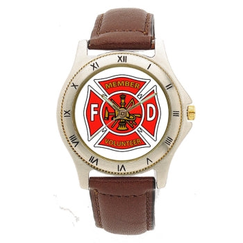 Image of Volunteer Leather Band Engravable Watch