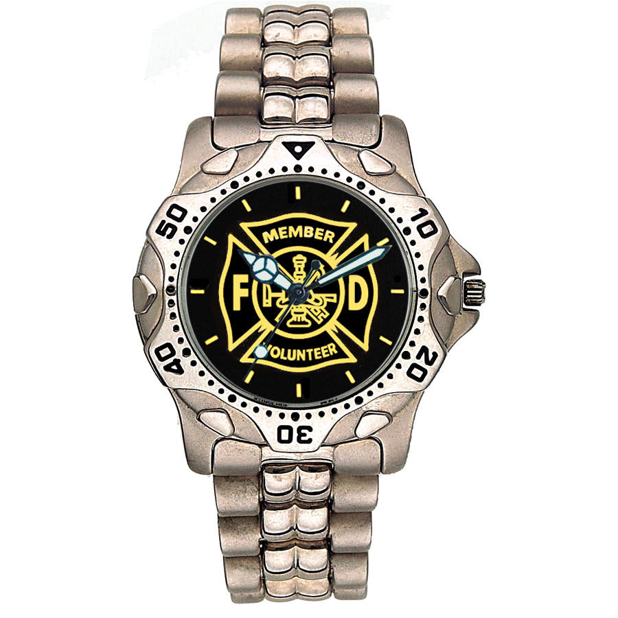 Image of Volunteer  Fire Dept Stainless Steel Medallion Watch