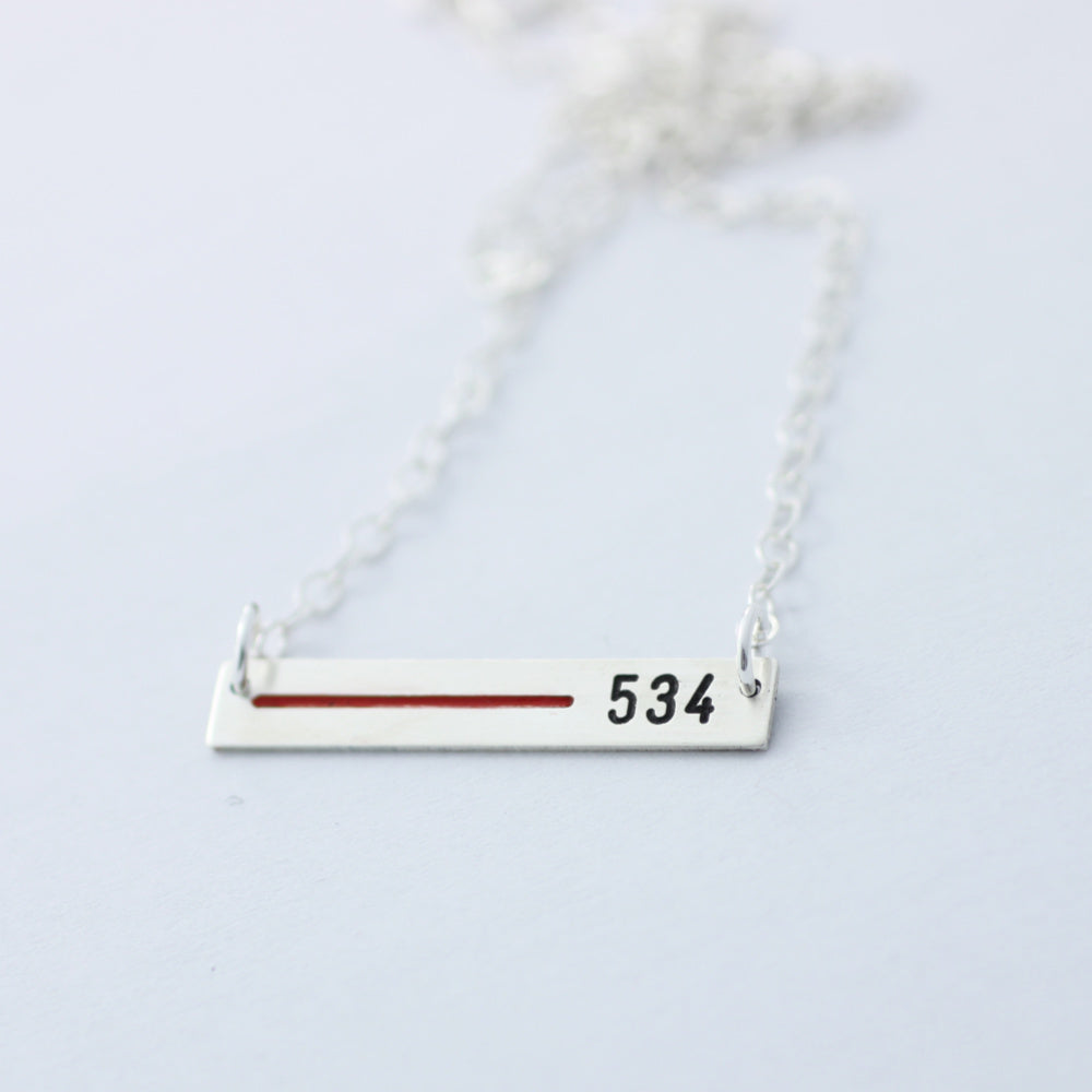 Image of Thin Red Line Personalized Necklace