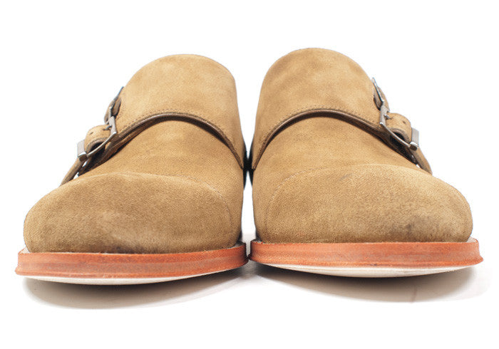 Tan Suede Double Monk Strap | Howard Yount