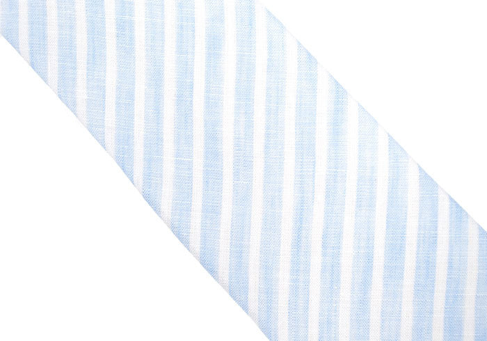Linen Tie - Light Blue Stripe